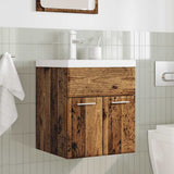 ZNTS 2 Piece Bathroom Furniture Set Old Wood Engineered Wood 3328581
