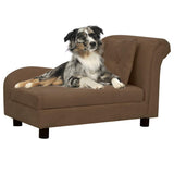 Dog Sofa with Pillow Brown 83x44x44 cm Plush 171101