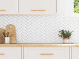 Herringbone Tile 20 pcs White Grey 30 x 30 cm 42021276