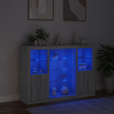 Sideboards with LED Lights 3 pcs Grey Sonoma Engineered Wood 3209133