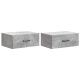 Wall-Mounted Bedside Cabinet with Drawer 2 pcs Concrete Grey 898962