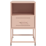 ZNTS Bedside Cabinets 2 pcs Pink 36x39x60.5 cm Steel 846557