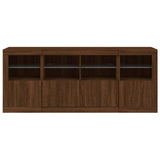 Sideboard with LED Lights Brown Oak 163x37x67 cm 3209078