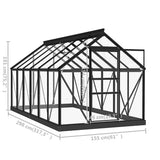Glass Greenhouse Anthracite 155x298x191 cm Aluminium 3082335
