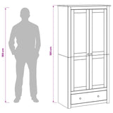 Wardrobe PANAMA Honey 88.5 x 50 x 185 cm Solid Pine Wood 42042132
