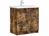 Bathroom under Sink Cabinet Smoked Oak 56 x 37.5 x 81 cm 890099