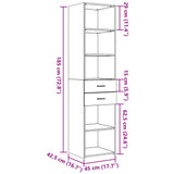 Highboard Black Engineered wood 185 cm tall Storage Highboard 3281449