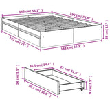 Bed Frame with Drawers without Mattress Sonoma Oak 140x190 cm 3280687