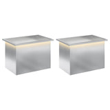 Garden Planter with LED 2 pcs Silver 40 x 60 x 40 cm 8008151