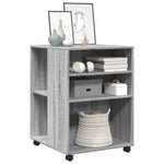 ZNTS Side Table with Wheels Grey Sonoma 55x60x78 cm Engineered Wood 853160