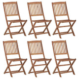 Garden Chair Set of 6 Natural wood Solid acacia wood Large 3065522