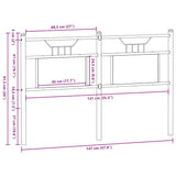 ZNTS Headboard Smoked Oak 140 cm Engineered Wood and Steel 4106776