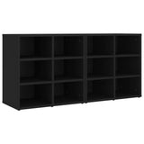 Shoe Cabinet Set of 2 Black Engineered wood Medium Shoe Cabinet 808687