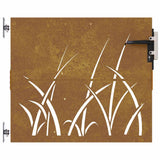 Garden Gate 85x100 cm Corten Steel Grass Design 153221