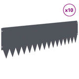 Lawn Edging 10 pcs 103 x 30 cm Steel Anthracite 8008410
