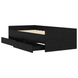 Bed Frame with Storage Black Oak 80 x 200 cm Engineered Wood 3429619