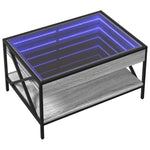 ZNTS Coffee Table with Infinity LED Grey Sonoma 70x50x38 cm 847705