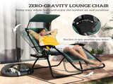 Zero Gravity Lounger Chair Set of 2, Folding Reclining Patio Chair with Shade Cover, Padded Seat, T3398P317535
