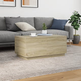 ZNTS Coffee Table with LED Lights Sonoma Oak 90x50x40 cm 839877