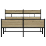 Bed Frame without Mattress Sonoma Oak 137x190 cm Engineered Wood 4017289