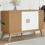 Sideboard OLDEN White and Brown 114x43x73.5 cm Solid Wood Pine 358611