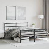 Metal Bed Frame without Mattress with Footboard Black 160x200cm 355386