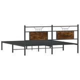 Bed Frame without Mattress Smoked Oak 183x203 cm Engineered Wood 4106747