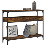 Console Table with Shelf Smoked Oak 100x29x75cm Engineered Wood 837719