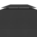 2-Tier Gazebo Top Cover 310 g/m² 4x3 m Black 312075