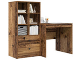 Desk with Drawer with Shelf with Storage 2 pcs Old Wood 3337343