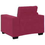 Sofa Set with Cushion 3 pcs Wine Red 221 x 78 x 80 cm Velvet 3324643
