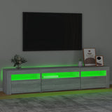 TV Cabinet with LED Lights Grey Sonoma 195x35x40 cm 3152744