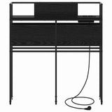 Storage Headboard with Shelf Black oak 90 cm Engineered wood 859620