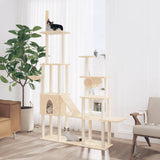 Cat Tree with Sisal Scratching Posts Cream 279 cm 171615