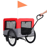 2-in-1 Pet Bike Trailer & Jogging Stroller Red and Grey 92440