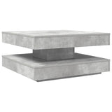 Coffee Table 360-Degree Rotatable Concrete Grey 70x70x34.5 cm 858482