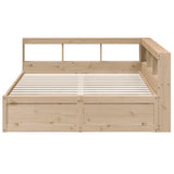 ZNTS Bookcase Bed without Mattress 160x200cm Solid Wood Pine 3324454