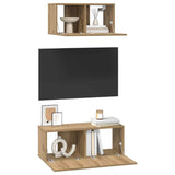 TV Cabinet Set Wall-mounted 2 pcs Artisan Oak Engineered Wood 3393383