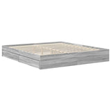 Storage Bed with Drawer Smoked Oak 180 x 200 cm Engineered Wood 3411552