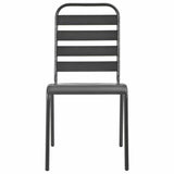310155 Outdoor Chairs 4 pcs Slatted Design Steel Dark Grey