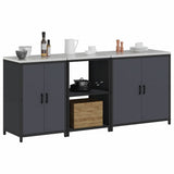 Kitchen Storage Set HATTEM 3 pcs Anthracite Cold-rolled Steel 3392703
