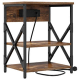 Bedside Cabinet with Shelf 2 pcs Smoked Oak 41 x 31 x 51 cm 859520