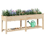Garden Planter Beige 203.5 x 53 x 76.5 cm Solid fir wood 42006582