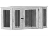Dog Crate Furniture Side Table, with Cushion, 122 x 61 x 71cm - Grey T3398P376387