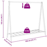 Clothes Rack with Shelves 106x34x102 cm Bamboo 4008904