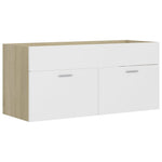 ZNTS Sink Cabinet with Built-in Basin White and Sonoma Oak Engineered Wood 3070852