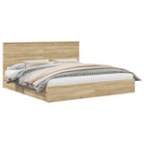 Storage Bed with Drawer Sonoma Oak 200 x 200 cm Engineered Wood 3411175