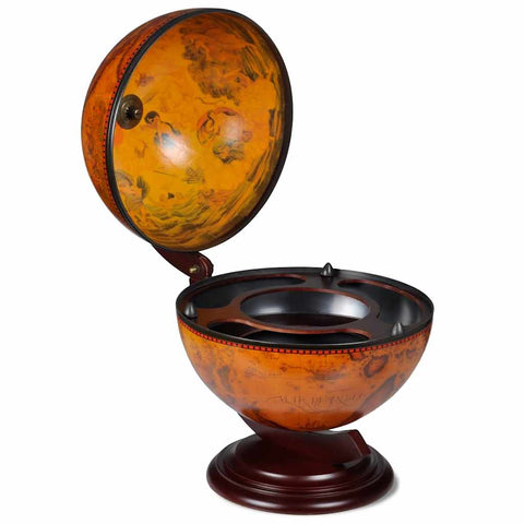Tabletop Globe Bar Wine Stand Wood 240698