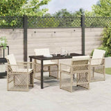 Garden Dining Set 5 pcs Beige Poly Rattan 3380634
