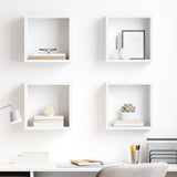 Wall Cube Shelves 4 pcs White 30x15x30 cm 806999